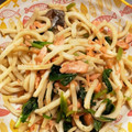 クック甘党。's cooksnap of when they made 鮭とほうれん草の焼きパスタ.