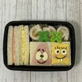 まくのうち's cooksnap of when they made お弁当に。スポンジボブのサンドウィッチ♡.