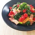 すんずく娘's cooksnap of when they made 菜の花とプチトマトとベーコンのパスタ.