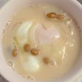 食いしん坊あー's cooksnap of when they made 癒し味～❤納豆に落とし卵の豆乳お味噌汁.