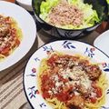 50Ck's cooksnap of when they made 【カリオストロの城風】ミートボールパスタ.