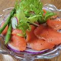 やなぎだまこ's cooksnap of when they made お皿で完成！サーモンのカルパッチョ.