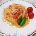 ぱふ's cooksnap of when they made ミニトマトで♪簡単トマトパスタ.