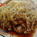 ☆チョコラテ☆'s cooksnap of when they made もやしと春雨の挽肉オイスター炒め.