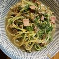 クックAYUXV0☆'s cooksnap of when they made バター醤油仕立て☆牡蠣とベーコンのパスタ.