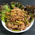 プニのふ04's cooksnap of when they made 簡単に…豚ばら肉とニンニクの茎の炒め物❣.
