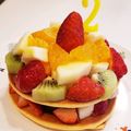 えりぃ＊。's cooksnap of when they made パンケーキで☆２歳のバースデーケーキ.