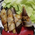 ogyu8786's cooksnap of when they made なすの豚ばら肉巻き★ステーキソースがけ.
