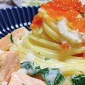 えっちゃん☆ママ's cooksnap of when they made 【絶品】鮭とイクラのクリームパスタ♪.