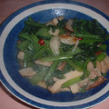 Jock's cooksnap of when they made エリンギと小松菜のにんにく塩炒め.