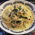 ☆hikonyan☆'s cooksnap of when they made ほうれん草とシーフードのクリームパスタ.