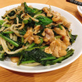 お気楽M子's cooksnap of when they made のらぼう菜と豚肉の炒め物.
