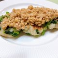 もちぜんざい's cooksnap of when they made 小松菜入りおから餅のゴマ塩焼き.