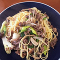 ゆい1582's cooksnap of when they made 牛肉とシメジの和風スパゲティ.