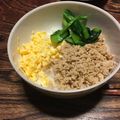 クックまにゅ☆'s cooksnap of when they made 簡単♡鶏そぼろで三色丼♡.