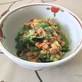 明日の風☆'s cooksnap of when they made 三つ葉と桜えびの納豆あえ☆柚子胡椒風味♪.