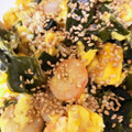 miyukichiz's cooksnap of when they made 海老とわかめの玉子炒め.