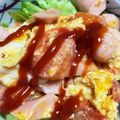 Jubiee's cooksnap of when they made お魚ソーセージとトマトの簡単丼.