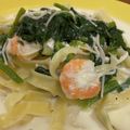 ぱちぱちの日's cooksnap of when they made **エビとほうれん草のクリームパスタ**.