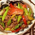 クック4Y368U☆'s cooksnap of when they made アスパラと豚ひき肉のオイスター炒め.
