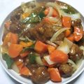 pucyipan's cooksnap of when they made 香ばしい～黒酢の酢豚♪♪.