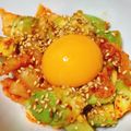 食いしん坊あー's cooksnap of when they made 卵黄とろ～りアボキムチ.