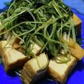 gandha's cooksnap of when they made 水菜と　厚揚げの　ガーリック醤油ソテー☆.