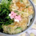 よしよしのキッチン☆'s cooksnap of when they made 温玉入りかき揚げうどん.