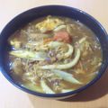 ﾌﾟﾁ's cooksnap of when they made お鍋もキレイ♪おそば屋さん風カレーうどん.
