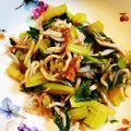 kyuko☆'s cooksnap of when they made 胡麻油香る！セロリの葉のおかかしらす炒め.