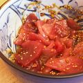 ビックリパーピー's cooksnap of when they made 簡単おつまみ♪旨辛食べラー漬けマグロ.