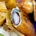 greenbeen's cooksnap of when they made カニカマと味海苔の餃子の皮巻き.