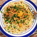 みずづいろ's cooksnap of when they made なめ茸のっけ！レンジで納豆ツナパスタ.