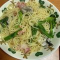さらつむとし's cooksnap of when they made 天然だしパックで作る 牡蠣の和風パスタ.