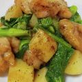 ももだんご☆'s cooksnap of when they made 鶏もも肉とじゃが芋と菜の花のぽん酢炒め。.