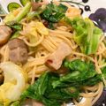 とも55's cooksnap of when they made ベーコンとキャベツのアンチョビパスタ♡.