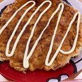 ママメイン！時々子供's cooksnap of when they made 簡単、お好み焼きの粉でネギ焼。.