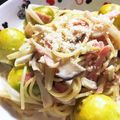とも2323's cooksnap of when they made 芽キャベツとベーコンのクリームパスタ.