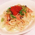 桜月❀咲良mommy's cooksnap of when they made 和えるだけ～鮭といくらのクリームパスタ.