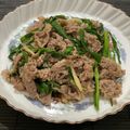 あきたん食堂's cooksnap of when they made 牛小間＆ニラ 焼き肉のたれ炒め☺.