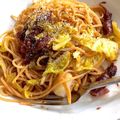 キュウ0815's cooksnap of when they made 春キャベツとホタルイカのバター醤油パスタ.