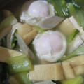 tamago大好き's cooksnap of when they made 絹さやとアゲの煮物in落とし卵.