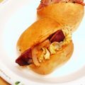 ★ぴよぴよ501★'s cooksnap of when they made ソーセージ柚子胡椒とケチャップ炒めサンド.