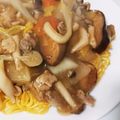 takuchin's cooksnap of when they made インスタントラーメンでかに玉かた焼きそば.