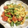 プロコフィエフ's cooksnap of when they made 彩り鮮やかスナップエンドウとトマト卵炒め.
