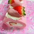 さきべー's cooksnap of when they made ベビーピンクの苺レアチーズロールケーキ.