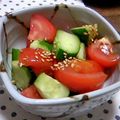 こいもん's cooksnap of when they made トマトときゅうりのゴマ油サラダ.