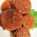 akiyuママ's cooksnap of when they made 豚挽き肉の☆和風胡麻大根サンド♪♪.