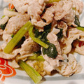 Stacieee's cooksnap of when they made 簡単♪小松菜と豚肉のゆず胡椒マヨ炒め.