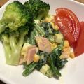 にじゆめa's cooksnap of when they made 簡単に♪ほうれん草とハムたまごサラダ.